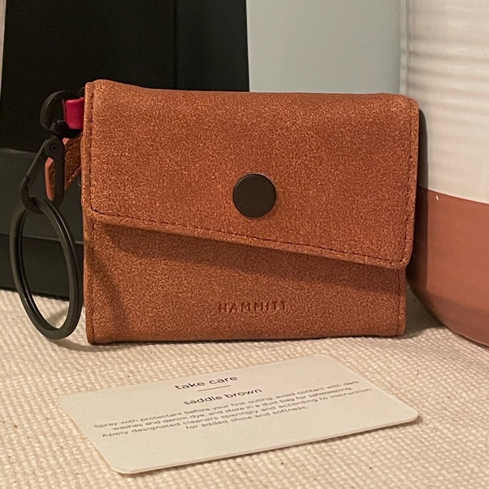 Hammitt Royce key chain wallet saddle brown